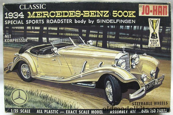 Jo-Han 1/25 1934 Mercedes Benz 500K Special Sports Roadster, GC234-200 plastic model kit